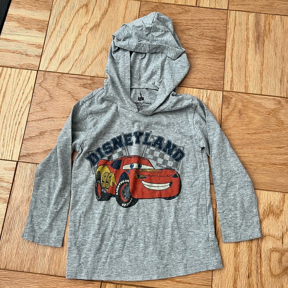 Disneyland Lightning McQueen long sleeved hooded shirt - 4T